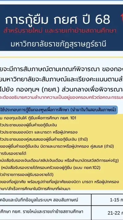 กยศ.มรส.68 (รายใหม่และเก่าย้ายสถานบัน)