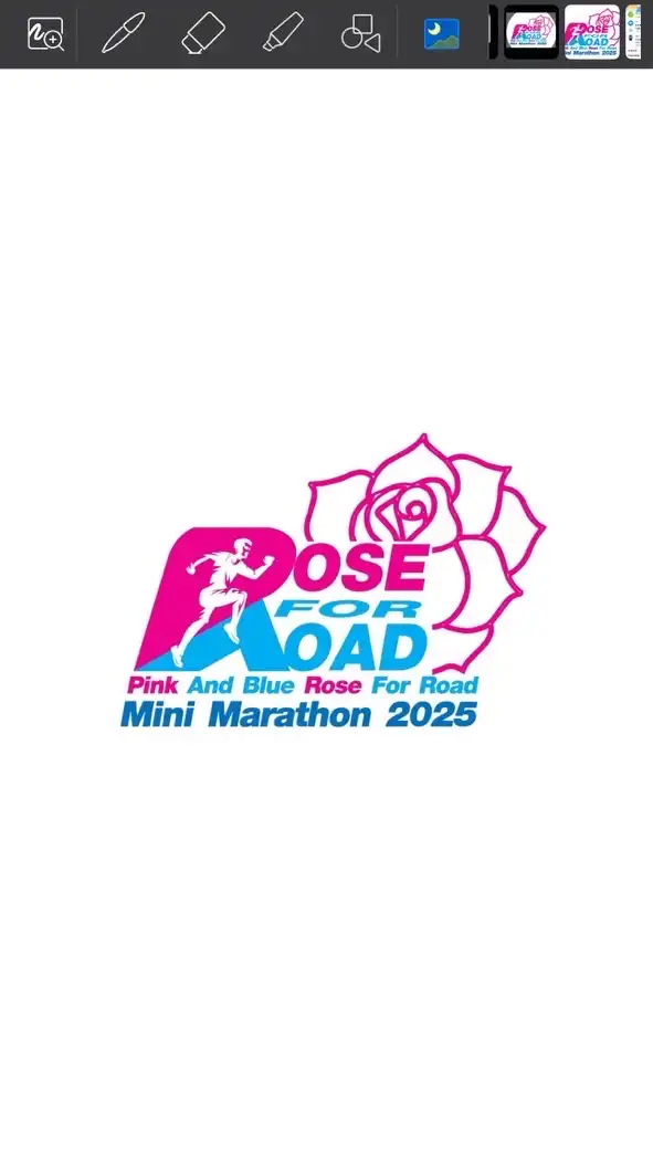 Pink and Blue Rose For Road Mini Marathon 2025