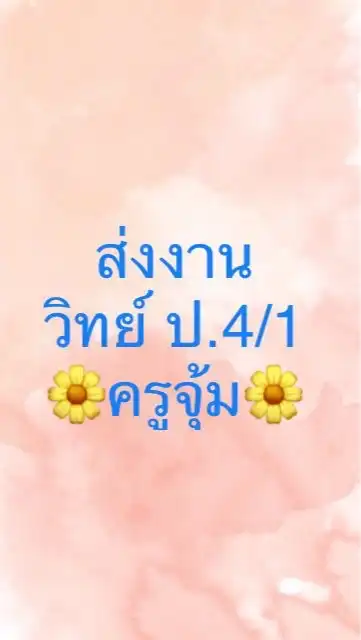 ส่งงานวิทย์ ป.4/1 ครูจุ้ม